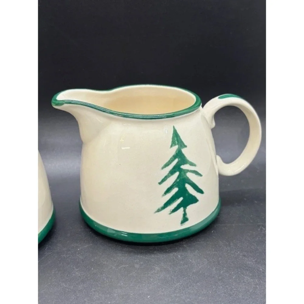 Vintage Dansk Nordic Knits Christmas Cream & Sugar Bowl Set Ceramic‎